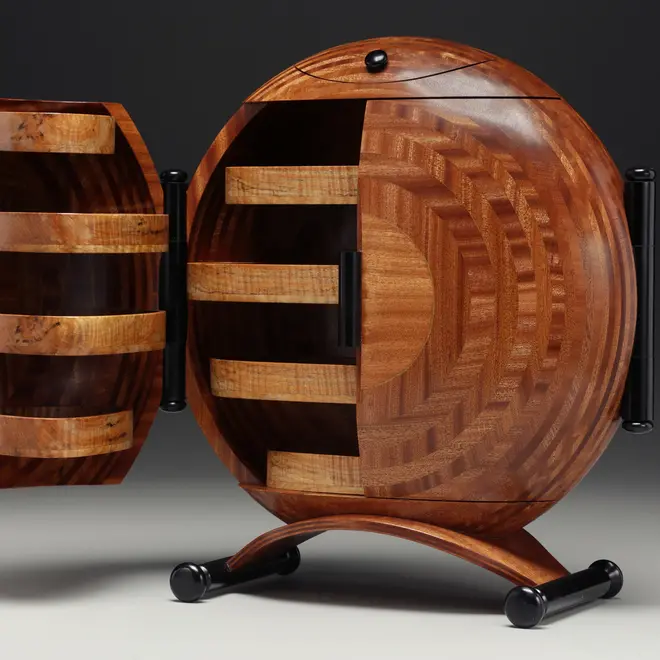Large custom wood box by Ray Jones